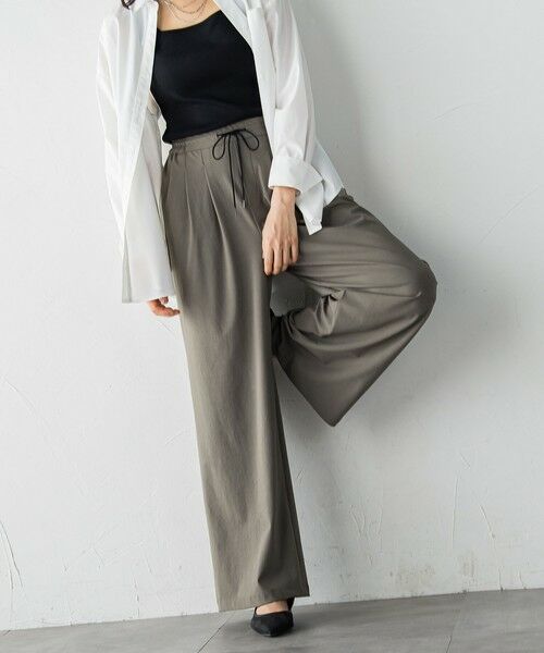 LAUTREAMONT/ロートレアモン 【WEB限定】Active Beautyワイドパンツ≪洗濯機で洗える≫ カーキ 11号 LAUTREAMONT/ロートレアモン 【WEB限定】Active Beautyワイドパンツ≪洗濯機で洗える≫ カーキ 11号