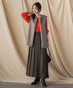 LAUTREAMONT / ロートレアモン ミニ・ひざ丈スカート | アシンメトリーコンビプリーツスカート