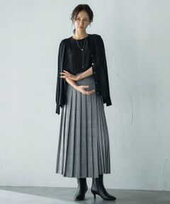 LAUTREAMONT / ロートレアモン ミニ・ひざ丈スカート | アシンメトリーコンビプリーツスカート