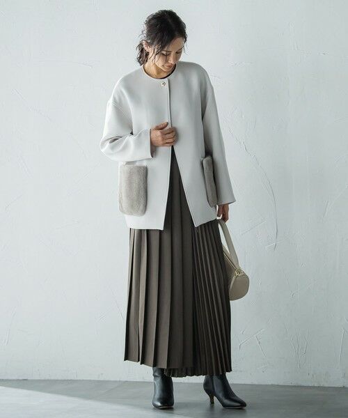 LAUTREAMONT / ロートレアモン ミニ・ひざ丈スカート | アシンメトリーコンビプリーツスカート | 詳細3