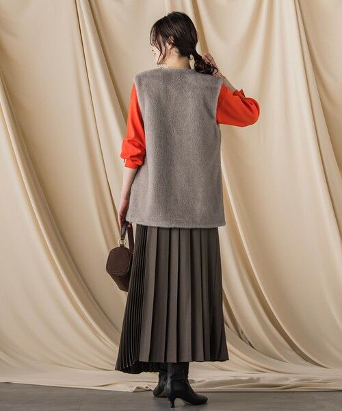 LAUTREAMONT / ロートレアモン ミニ・ひざ丈スカート | アシンメトリーコンビプリーツスカート | 詳細2