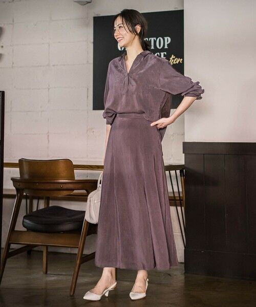 LAUTREAMONT / ロートレアモン ミニ・ひざ丈スカート | エアリースエード調フレアスカート≪洗濯機で洗える≫ | 詳細1