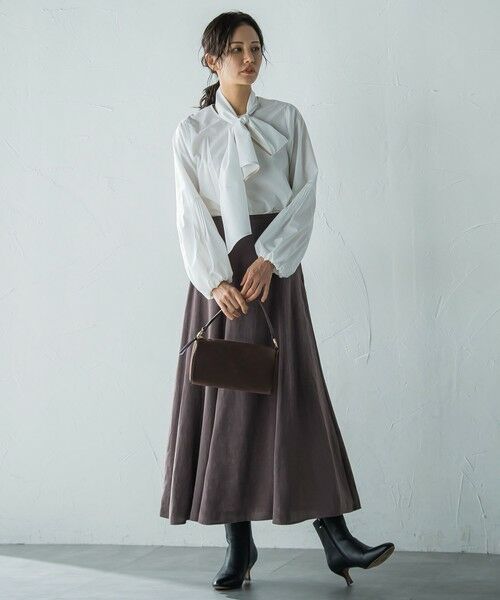 LAUTREAMONT / ロートレアモン ミニ・ひざ丈スカート | エアリースエード調フレアスカート≪洗濯機で洗える≫ | 詳細4