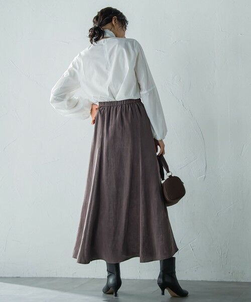 LAUTREAMONT / ロートレアモン ミニ・ひざ丈スカート | エアリースエード調フレアスカート≪洗濯機で洗える≫ | 詳細6