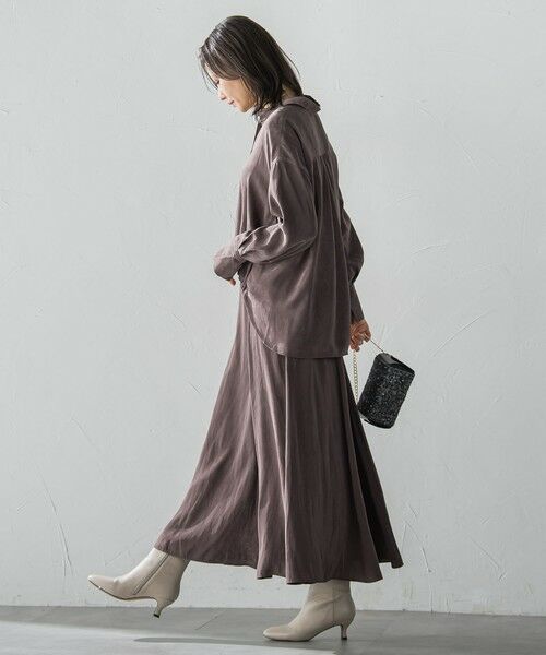 LAUTREAMONT / ロートレアモン ミニ・ひざ丈スカート | エアリースエード調フレアスカート≪洗濯機で洗える≫ | 詳細9