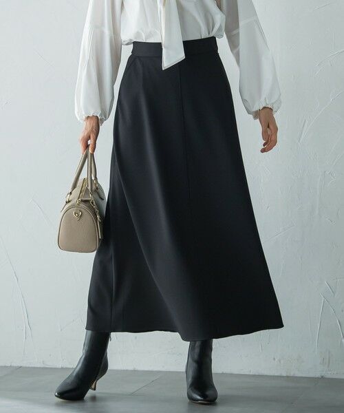 LAUTREAMONT/ロートレアモン プロシェルジョーゼット フレアスカート ≪セットアップ対応/洗濯機で洗える≫ ブラック 9号 LAUTREAMONT/ロートレアモン プロシェルジョーゼット フレアスカート ≪セットアップ対応/洗濯機で洗える≫ ブラック 9号