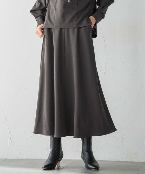 LAUTREAMONT/ロートレアモン プロシェルジョーゼット フレアスカート ≪セットアップ対応/洗濯機で洗える≫ チャコールグレー 9号 LAUTREAMONT/ロートレアモン プロシェルジョーゼット フレアスカート ≪セットアップ対応/洗濯機で洗える≫ チャコールグレー 9号