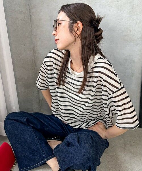 LAUTREAMONT / ロートレアモン ニット・セーター | 【WEB限定】シアーボーダーニットプルオーバー≪手洗い可能≫ | 詳細13