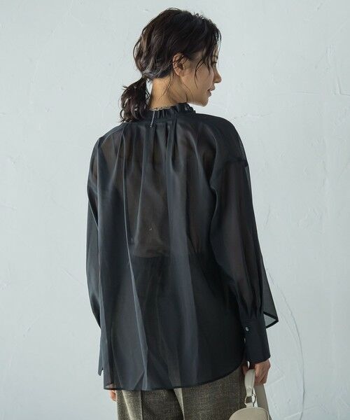 LAUTREAMONT / ロートレアモン シャツ・ブラウス | 後染めボイルシアーフリルブラウス≪洗濯機で洗える≫ | 詳細1