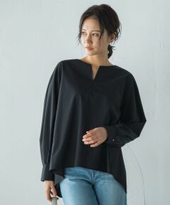 LAUTREAMONT / ロートレアモン シャツ・ブラウス | キーネックエアリータックブラウス ≪接触冷感/洗濯機で洗える≫