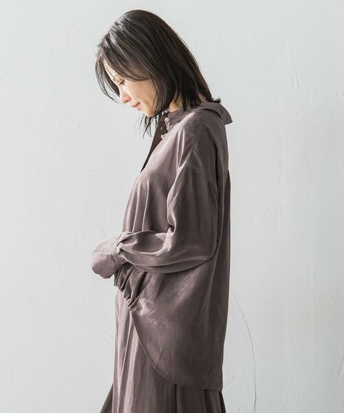 LAUTREAMONT / ロートレアモン シャツ・ブラウス | エアリースエードシャツブラウス≪洗濯機で洗える≫ | 詳細1