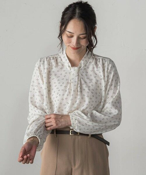 LAUTREAMONT / ロートレアモン シャツ・ブラウス | 【WEB限定】バックサテン小紋プリントブラウス | 詳細1