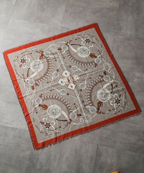 LAUTREAMONT / ロートレアモン マフラー・ショール・スヌード・ストール | リバーシブルフリンジストール≪洗濯機で洗える≫ | 詳細1