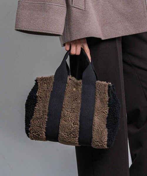 LAUTREAMONT/ロートレアモン 【VIOLAd'ORO】エコムートン 2WAYトート ELMO / V-8966 ブラウン FREE LAUTREAMONT/ロートレアモン 【VIOLAd'ORO】エコムートン 2WAYトート ELMO / V-8966 ブラウン FREE