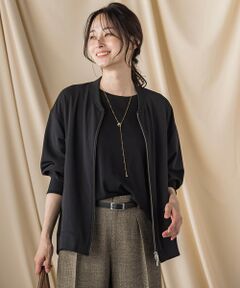 美品♡ LAUTREAMONT セットアップ　ノーカラー　ネイビー　濃紺　40 セットアップ対応・UVカット・接触冷感・洗える】ライト