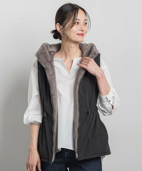 LAUTREAMONT / ロートレアモン ダウンジャケット・ベスト | リバーシブルファーフーディベスト | 詳細5