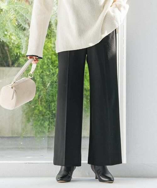 LAUTREAMONT/ロートレアモン 両面起毛ワイドパンツ&#8810;WEB限定13号/洗える/セットアップ対応&#8811; ブラック 7号