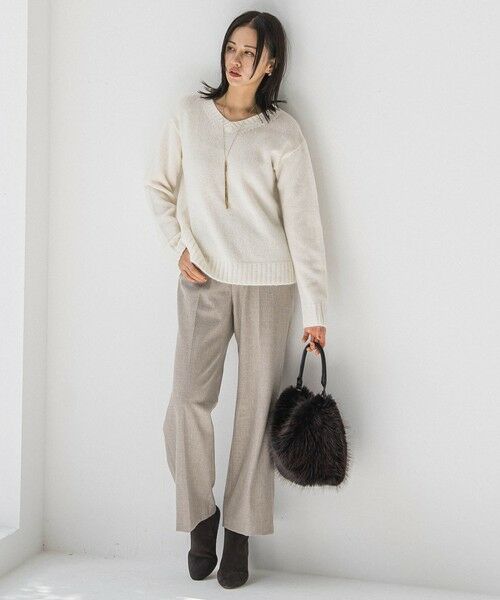 LAUTREAMONT / ロートレアモン その他パンツ | 両面起毛ワイドパンツ≪WEB限定13号/洗える/セットアップ対応≫(ベージュ)