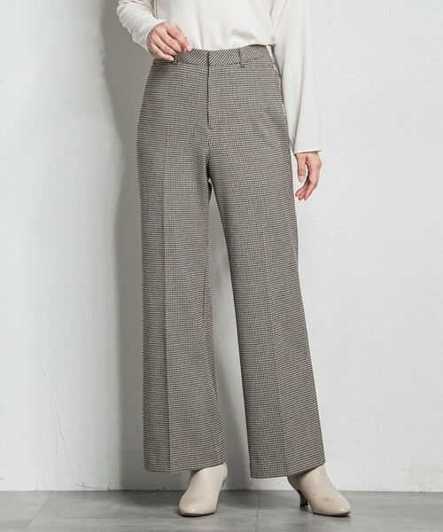 LAUTREAMONT/ロートレアモン 両面起毛ワイドパンツ&#8810;WEB限定13号/洗える/セットアップ対応&#8811; チェック(ブラウン) 9号