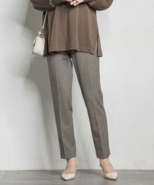 LAUTREAMONT/ロートレアモン 両面起毛テーパードパンツ≪13号あり/洗える/セットアップ対応≫ チェック(ブラウン) 9号 LAUTREAMONT/ロートレアモン 両面起毛テーパードパンツ≪13号あり/洗える/セットアップ対応≫ チェック(ブラウン) 9号