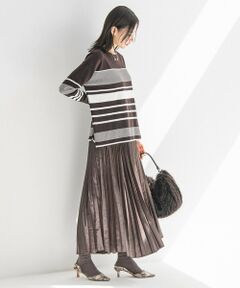 LAUTREAMONT / ロートレアモン ミニ・ひざ丈スカート | レザーライクサテンプリーツスカート≪洗える≫