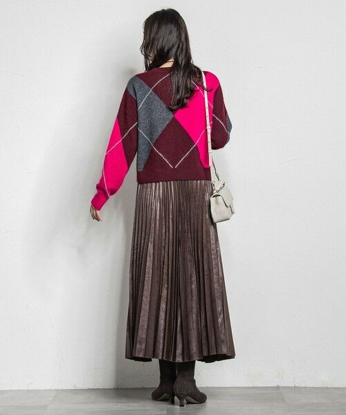 LAUTREAMONT / ロートレアモン ミニ・ひざ丈スカート | レザーライクサテンプリーツスカート≪洗える≫ | 詳細5