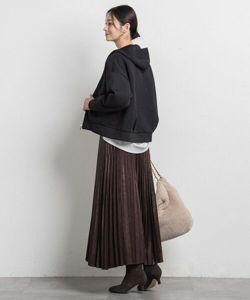 LAUTREAMONT / ロートレアモン ミニ・ひざ丈スカート | レザーライクサテンプリーツスカート≪洗える≫ | 詳細2