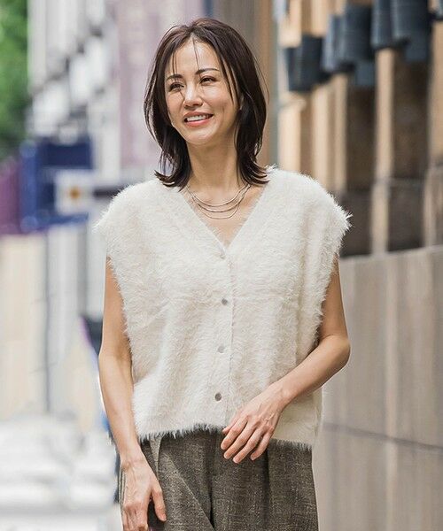 LAUTREAMONT / ロートレアモン ニット・セーター | フェザーヤーンニットベスト | 詳細1