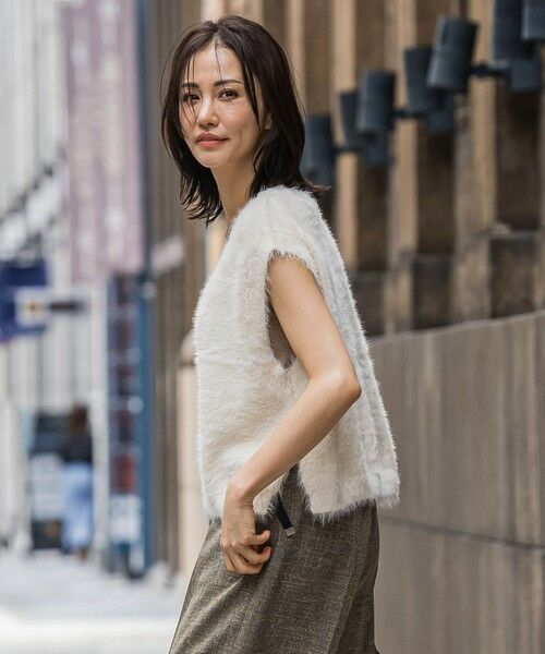 LAUTREAMONT / ロートレアモン ニット・セーター | フェザーヤーンニットベスト | 詳細2