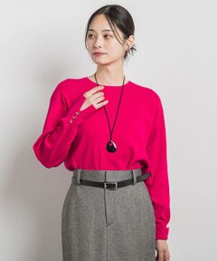 LAUTREAMONT / ロートレアモン ニット・セーター | 袖ボタンクルーネックニット ≪手洗い可能≫