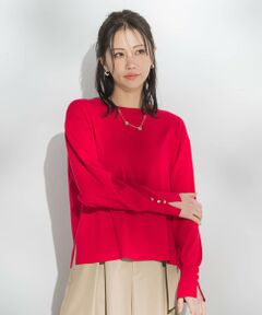 LAUTREAMONT / ロートレアモン ニット・セーター | 袖ボタンクルーネックニット ≪手洗い可能≫