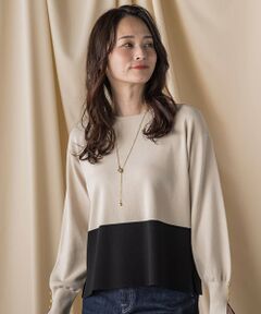 LAUTREAMONT / ロートレアモン ニット・セーター | 袖ボタンクルーネックニット ≪手洗い可能≫