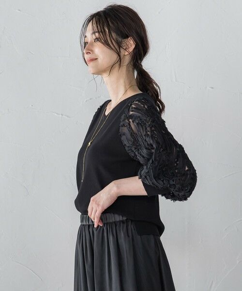 LAUTREAMONT / ロートレアモン ニット・セーター | エンブロイダリースリーブニットプルオーバー ≪手洗い可能≫≪手洗い可能≫ | 詳細1