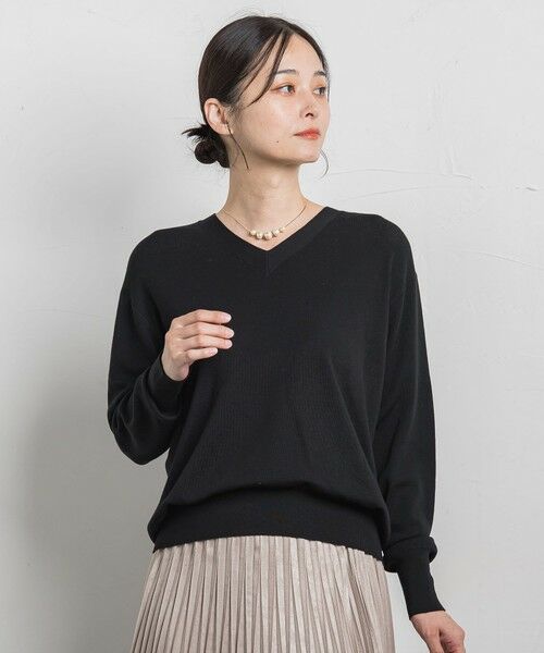 LAUTREAMONT/ロートレアモン Brisbane Vネックニットプルオーバー&#8810;11号あり&#8811; ブラック 11号