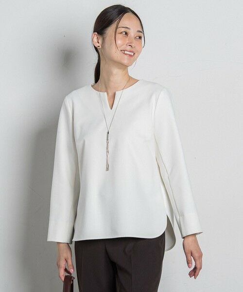 LAUTREAMONT/ロートレアモン 両面起毛キーネックブラウス＜WEB限定11号サイズ＞ オフホワイト 11号