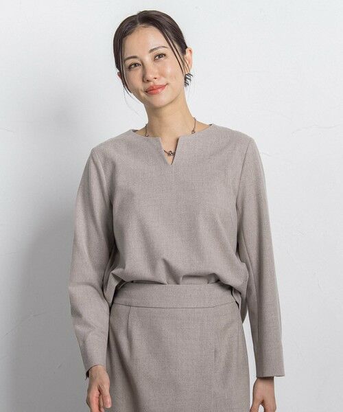 LAUTREAMONT/ロートレアモン 両面起毛キーネックブラウス＜WEB限定11号サイズ＞ ベージュ 11号