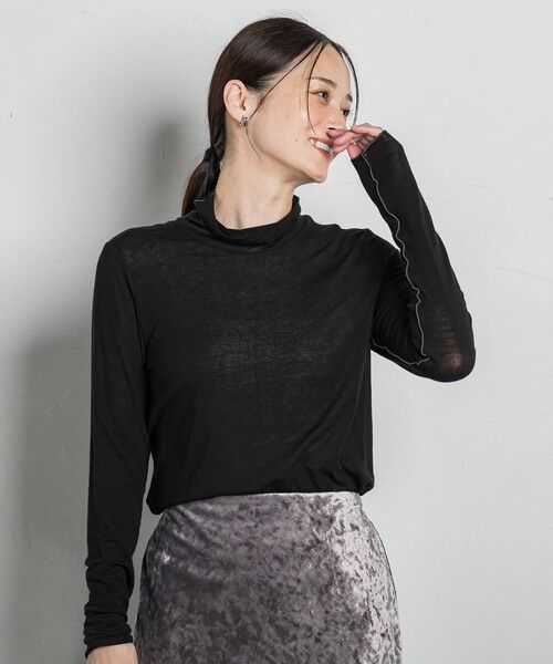 LAUTREAMONT/ロートレアモン カシミヤシルクシアーラメタートル&#8810;WEB限定カラー/手洗い可能&#8811; ブラック 9号