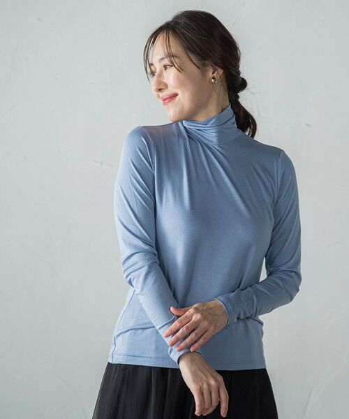 LAUTREAMONT / ロートレアモン カットソー | 【WEB限定】吸湿発熱スムースタッチタートルカットソー（ライトブルー）