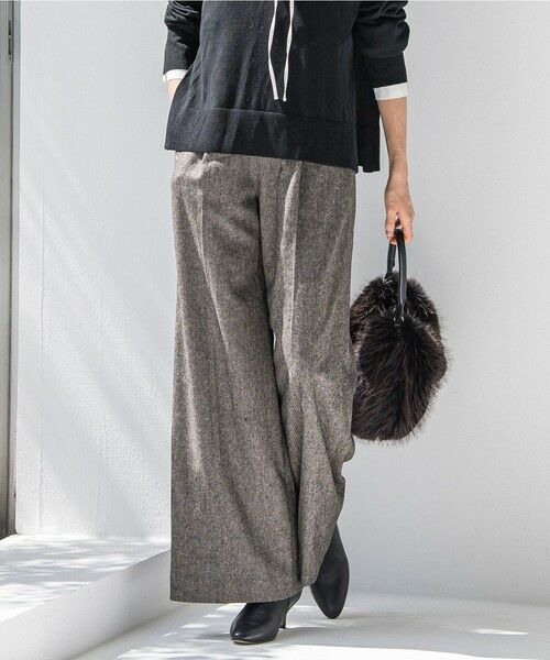 LAUTREAMONT/ロートレアモン ツイルツイードワイドパンツ ブラック系その他 7号