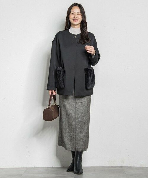 LAUTREAMONT / ロートレアモン ミニ・ひざ丈スカート | シックツィードツイルスカート | 詳細17