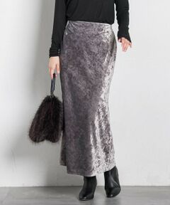 LAUTREAMONT / ロートレアモン ミニ・ひざ丈スカート | スノーベロアクラッシュスカート