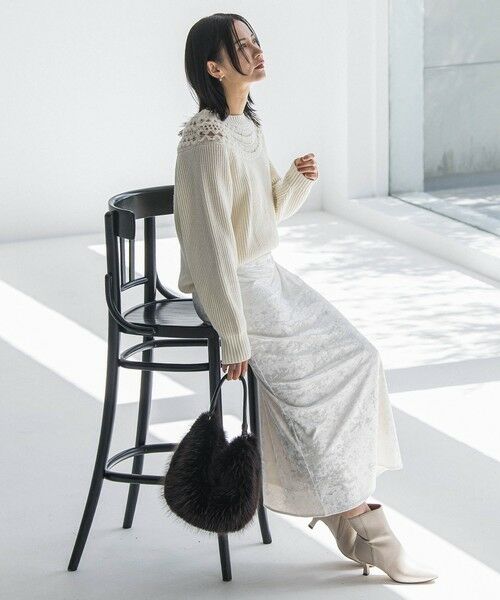 LAUTREAMONT / ロートレアモン ミニ・ひざ丈スカート | スノーベロアクラッシュスカート | 詳細7