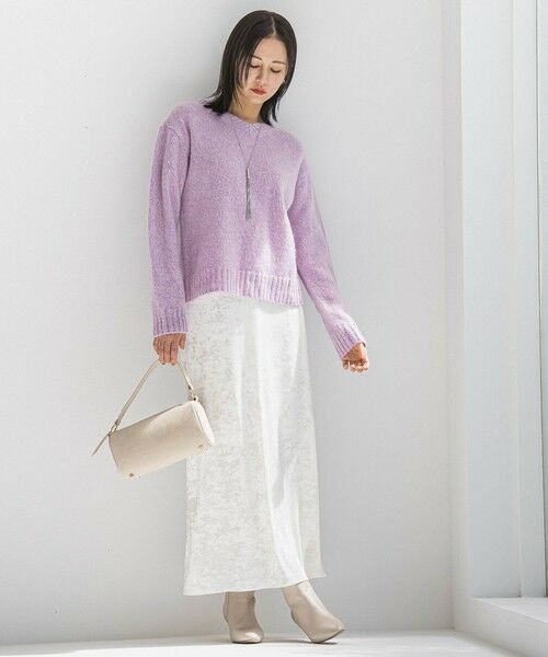 LAUTREAMONT / ロートレアモン ミニ・ひざ丈スカート | スノーベロアクラッシュスカート | 詳細12