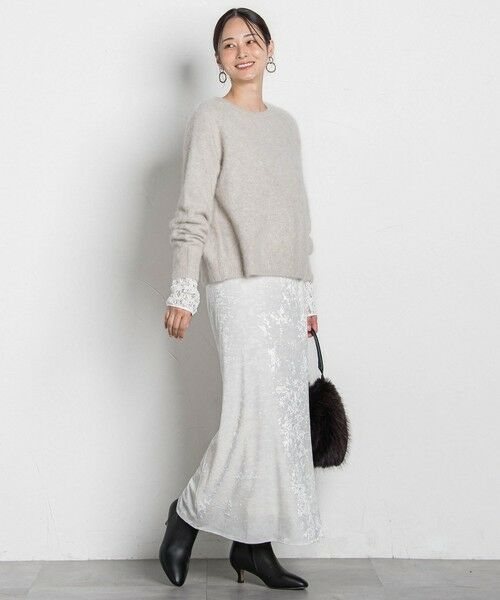 LAUTREAMONT / ロートレアモン ミニ・ひざ丈スカート | スノーベロアクラッシュスカート | 詳細4