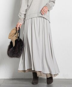 LAUTREAMONT / ロートレアモン ミニ・ひざ丈スカート | パウダーサテンリバーシブルスカート