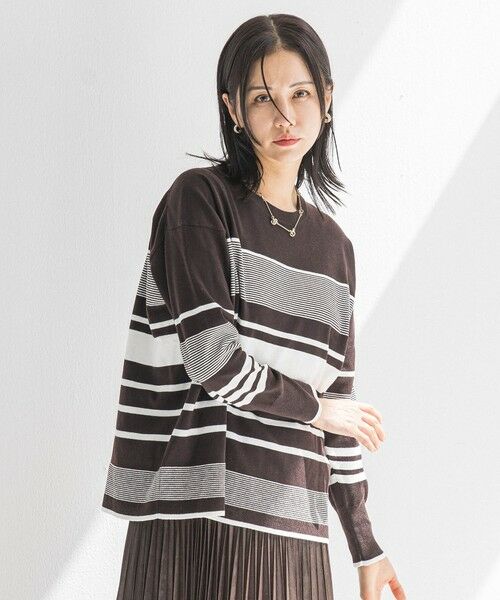 LAUTREAMONT/ロートレアモン 【WEB限定】ランダムボーダーニット&#8810;11号あり/洗える&#8811; ブラウン系その他 11号