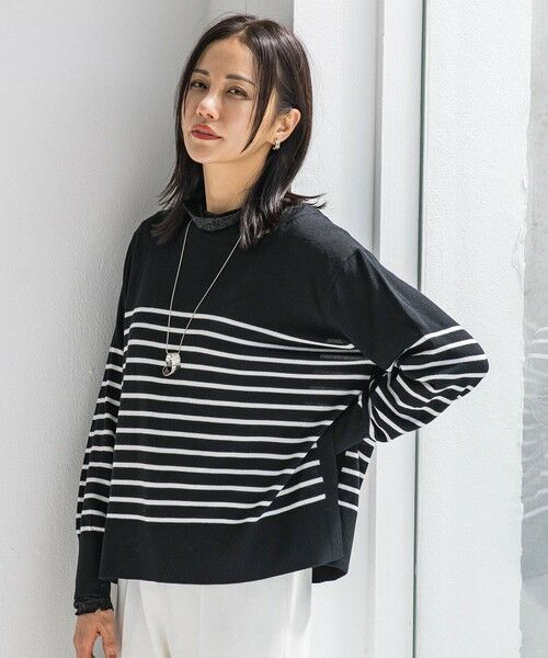 LAUTREAMONT/ロートレアモン ANGELINAリブスリーブニット&#8810;WEB限定11号/洗える&#8811; ブラック系その他 11号