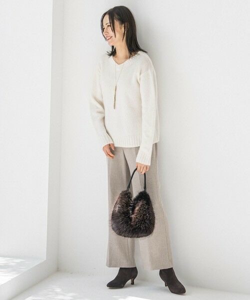 LAUTREAMONT / ロートレアモン ニット・セーター | スパンコールラメVネックニット≪洗える≫ | 詳細3