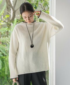 LAUTREAMONT / ロートレアモン ニット・セーター | 刺繍トリムハイネックニット≪洗える≫