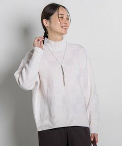 LAUTREAMONT / ロートレアモン ニット・セーター | 格子柄ハイネックニット≪洗える≫